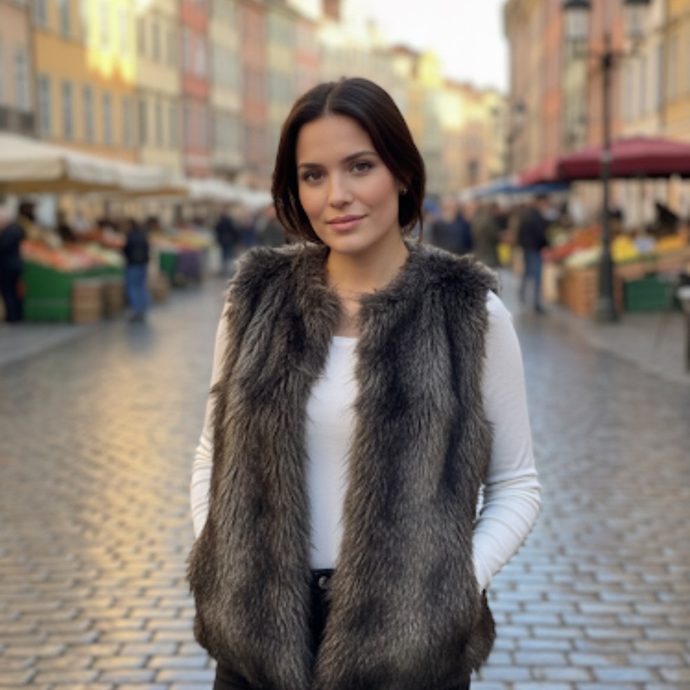 Jessicaโ Simpson faux fur Gray Vest
